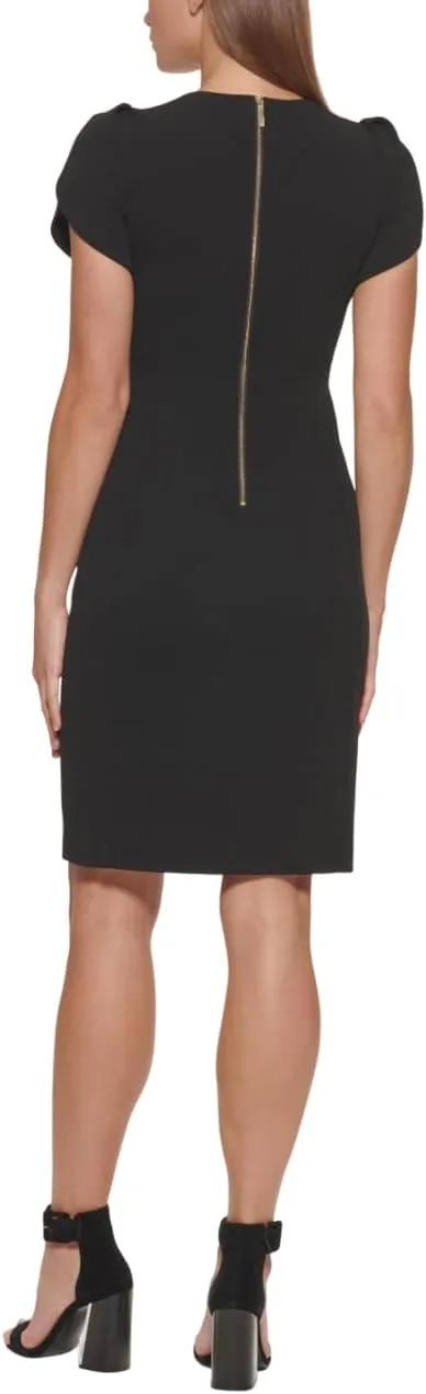 Calvin Klein Women's Tulip Short Sleeve Scuba Crepe Mini Dress