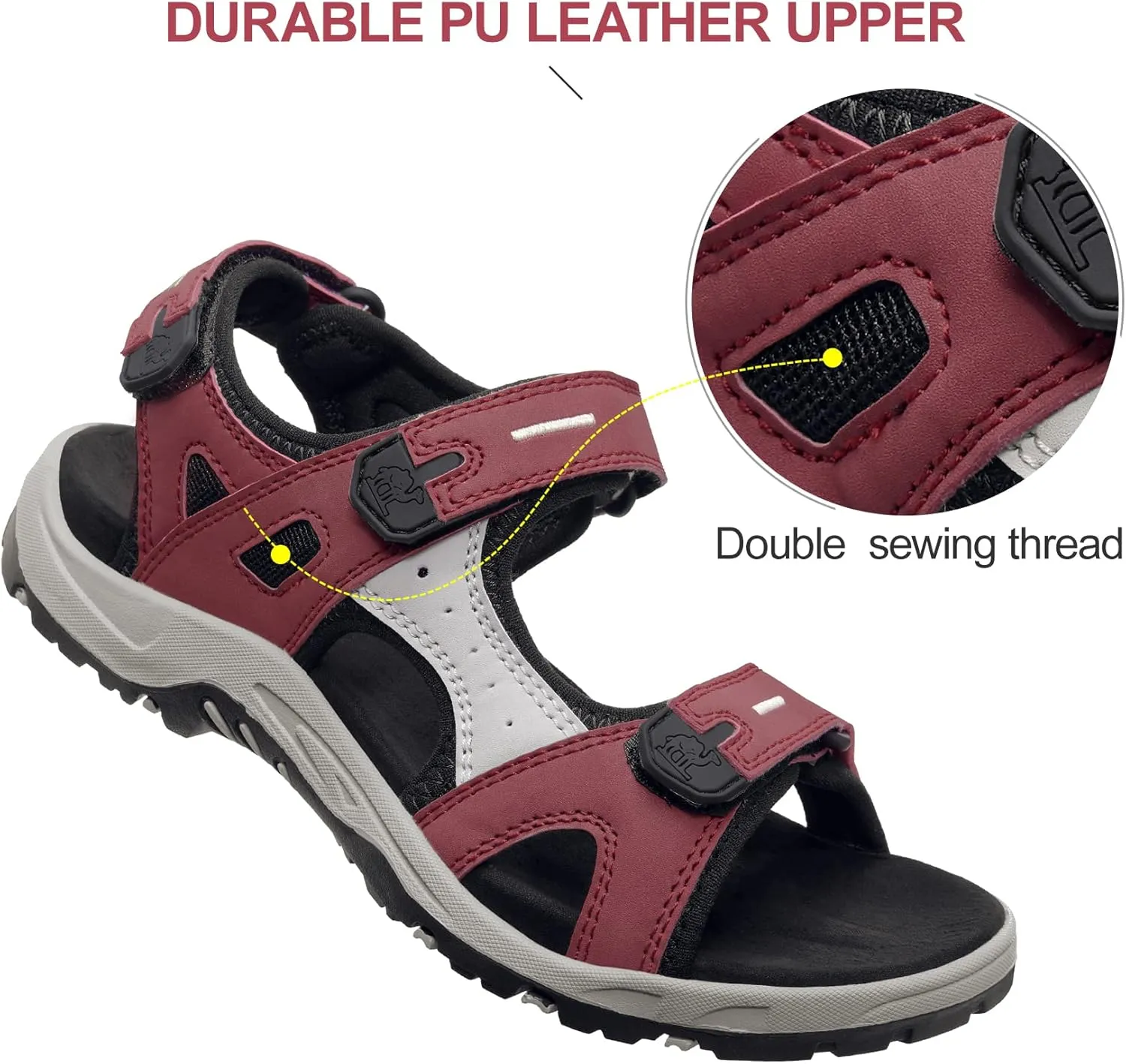 CAMEL CROWN Comfortable Hiking Sandals for Women Waterproof Sport Sandals for Walking Beach Water with Arch Support