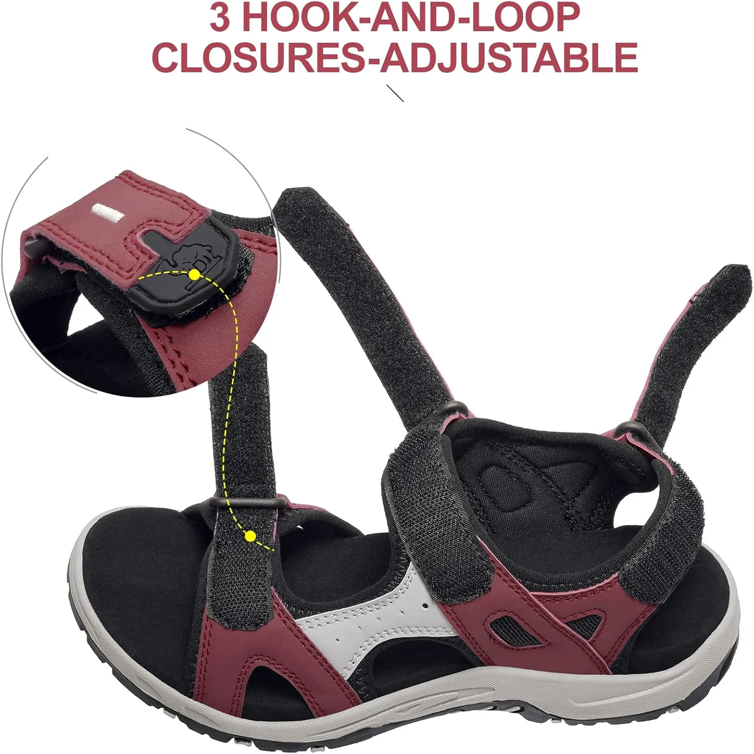 CAMEL CROWN Comfortable Hiking Sandals for Women Waterproof Sport Sandals for Walking Beach Water with Arch Support