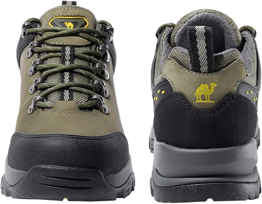 CAMEL CROWN Hiking Shoes Men Trekking Shoe Low Top Outdoor Walking Waterproof Leather Trail Sneakers