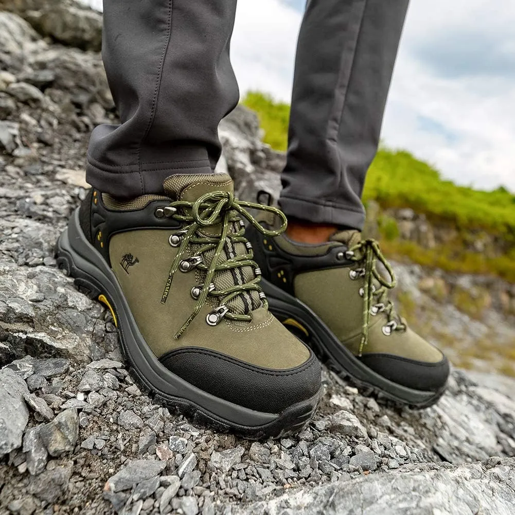 CAMEL CROWN Hiking Shoes Men Trekking Shoe Low Top Outdoor Walking Waterproof Leather Trail Sneakers