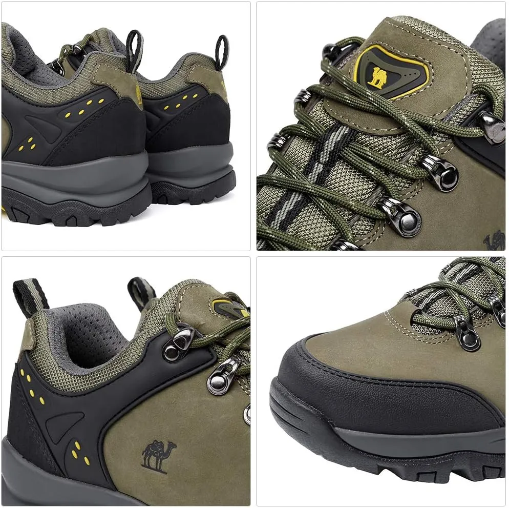 CAMEL CROWN Hiking Shoes Men Trekking Shoe Low Top Outdoor Walking Waterproof Leather Trail Sneakers