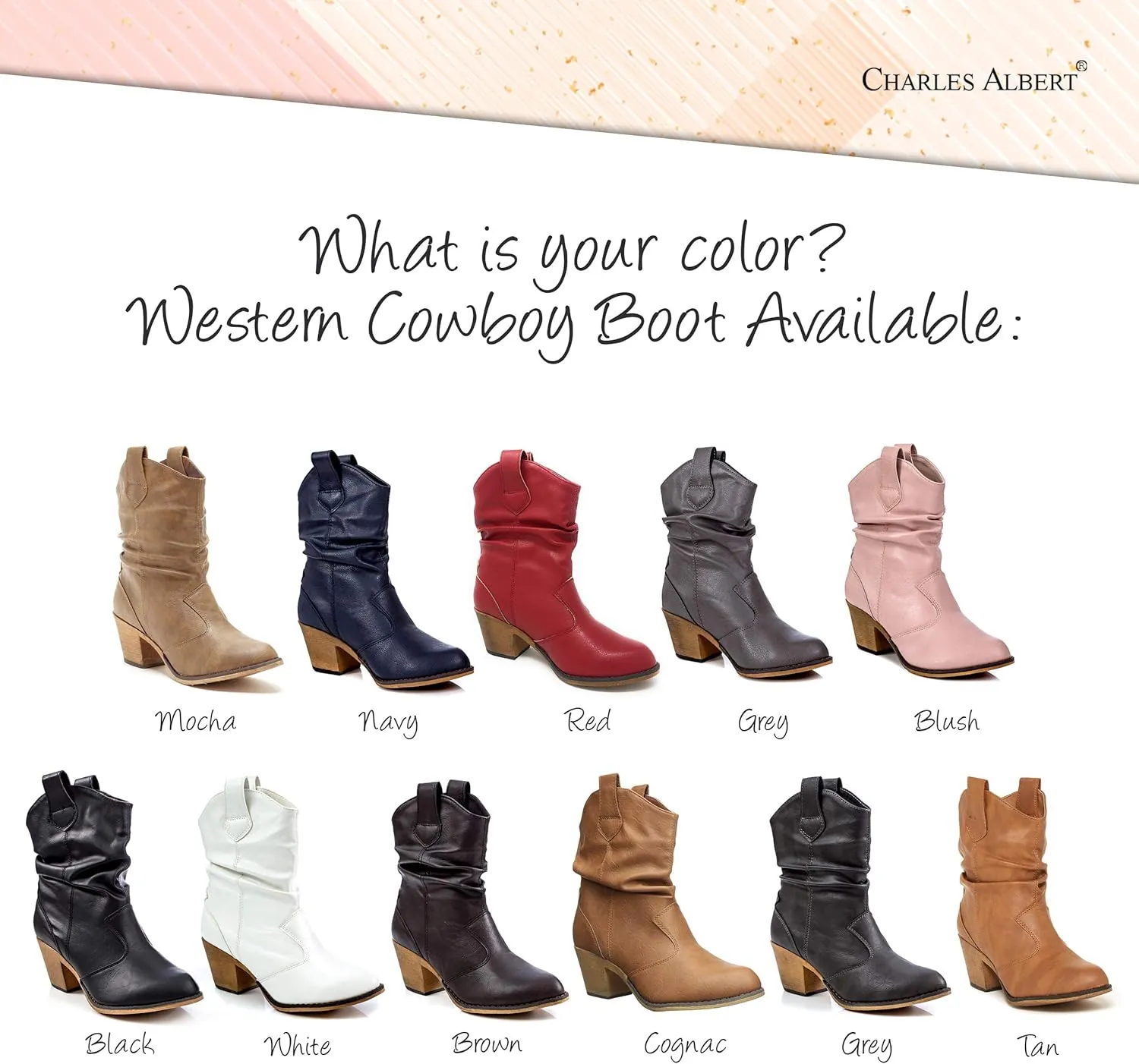 Charles Albert Women's Modern Western Cowboy Distressed Boot with Pull-Up Tabs