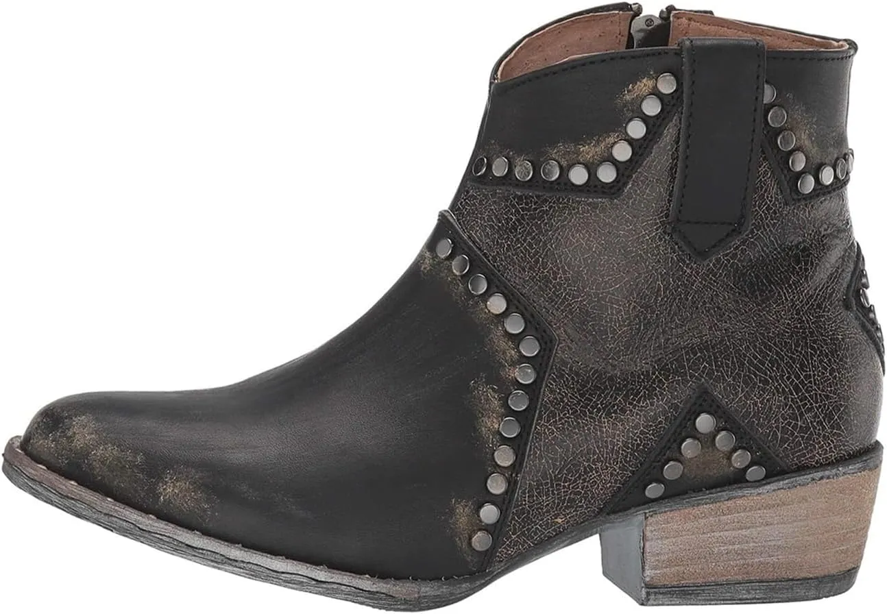 Circle G Women's LD Star Inlay & Studs Ankle Boot