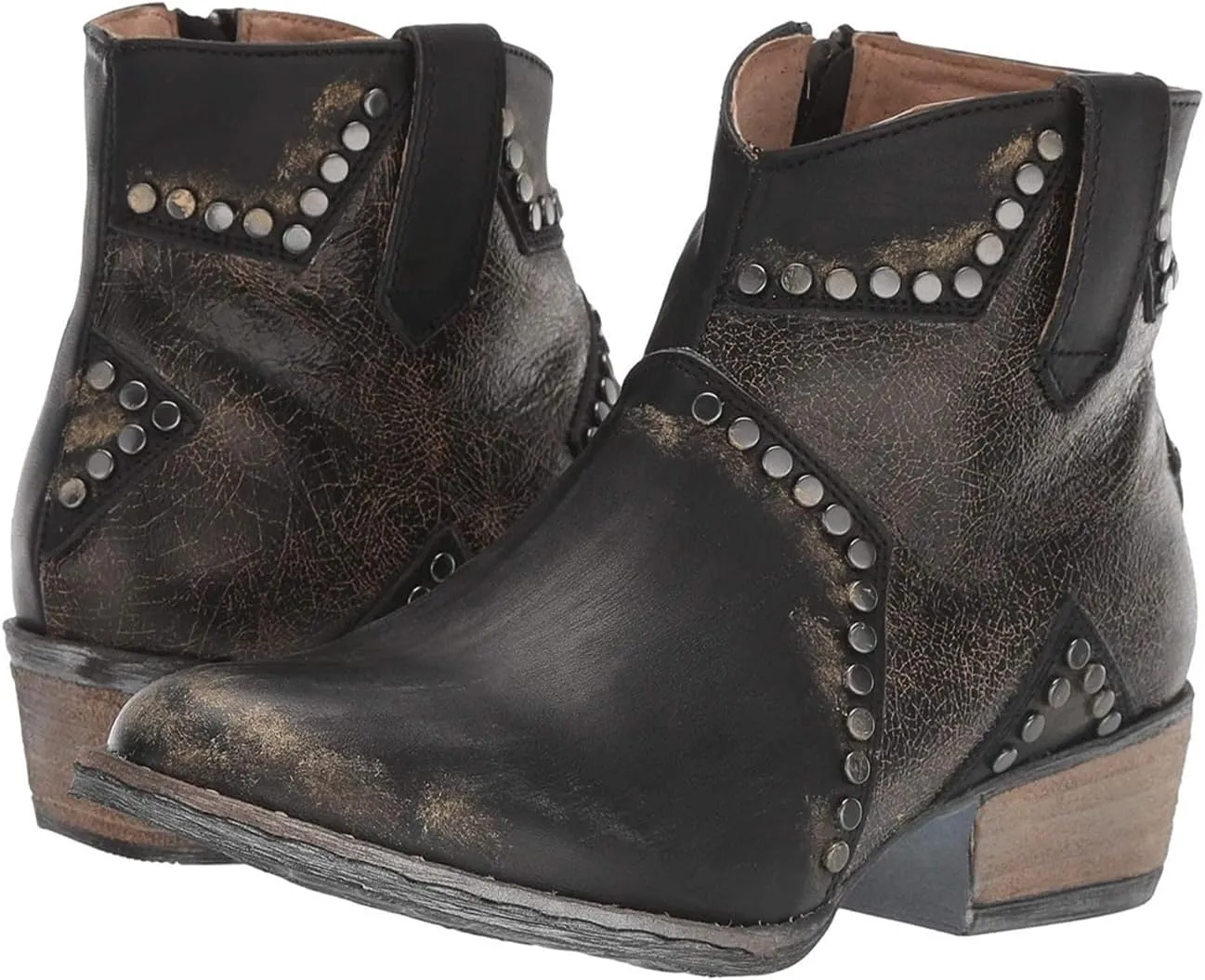 Circle G Women's LD Star Inlay & Studs Ankle Boot