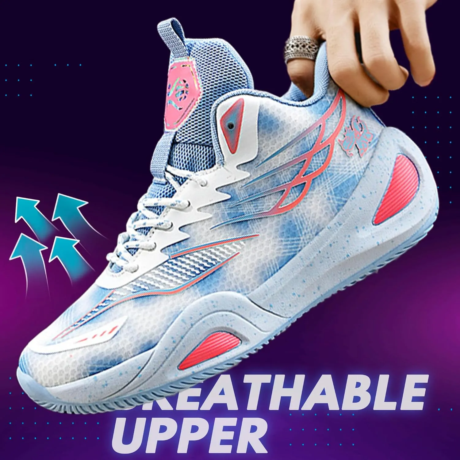 CJSPORX Women Men Basketball Shoes Breathable Men Non Slip Outdoor Fashion Unisex Sneakers