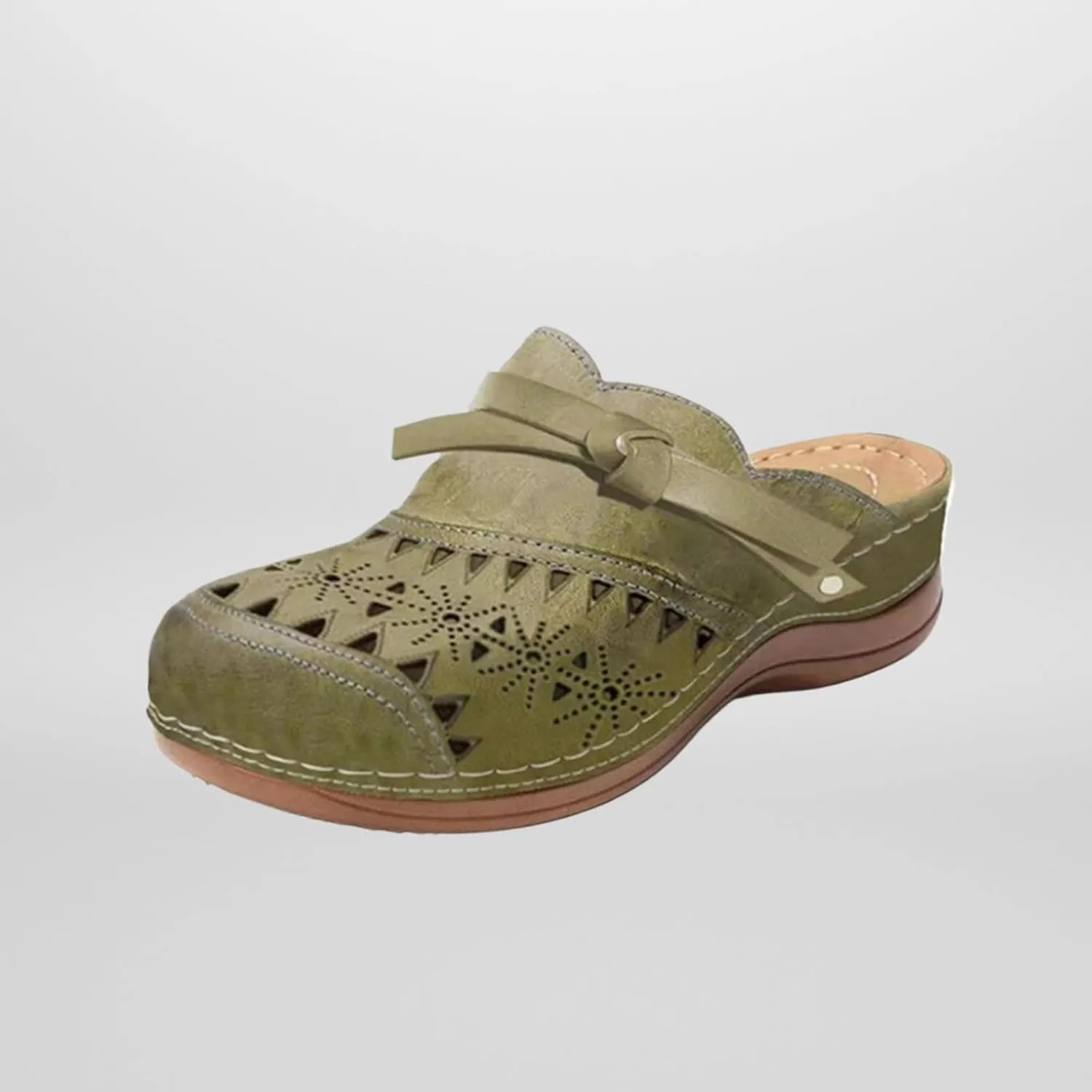 Clogs for Women Wide Width Wedge Sandals Hollow Out Closed Toe Slip On Slippers Arch Support Outdoor Beach Slippers