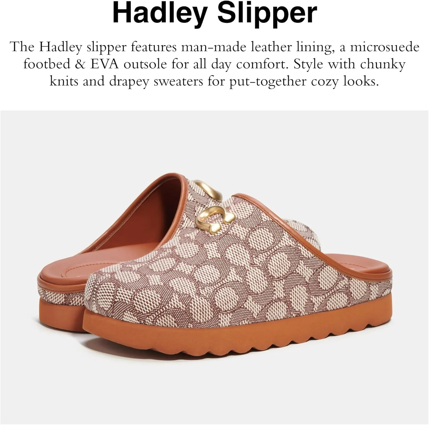 Coach Women's Hadley Signature Jacquard Slipper
