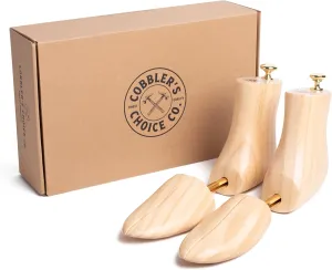 Cobbler's Choice Co. Finest Quality Men’s Boot Tree – Varnished Natural Wood, Timeless Design, Signature Finish, Tan