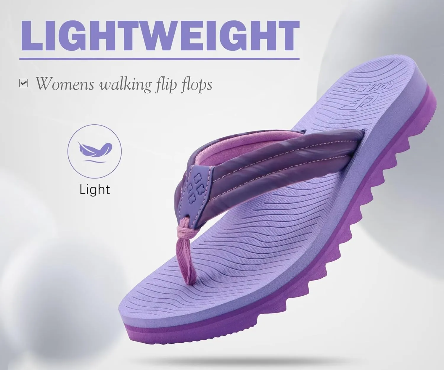 COFACE Womens Arch Support Flip Flops Yoga Mat Comfortable Thick Cushion Walking Thong Sandals Lightweight Slip On Summer Beach Slippers