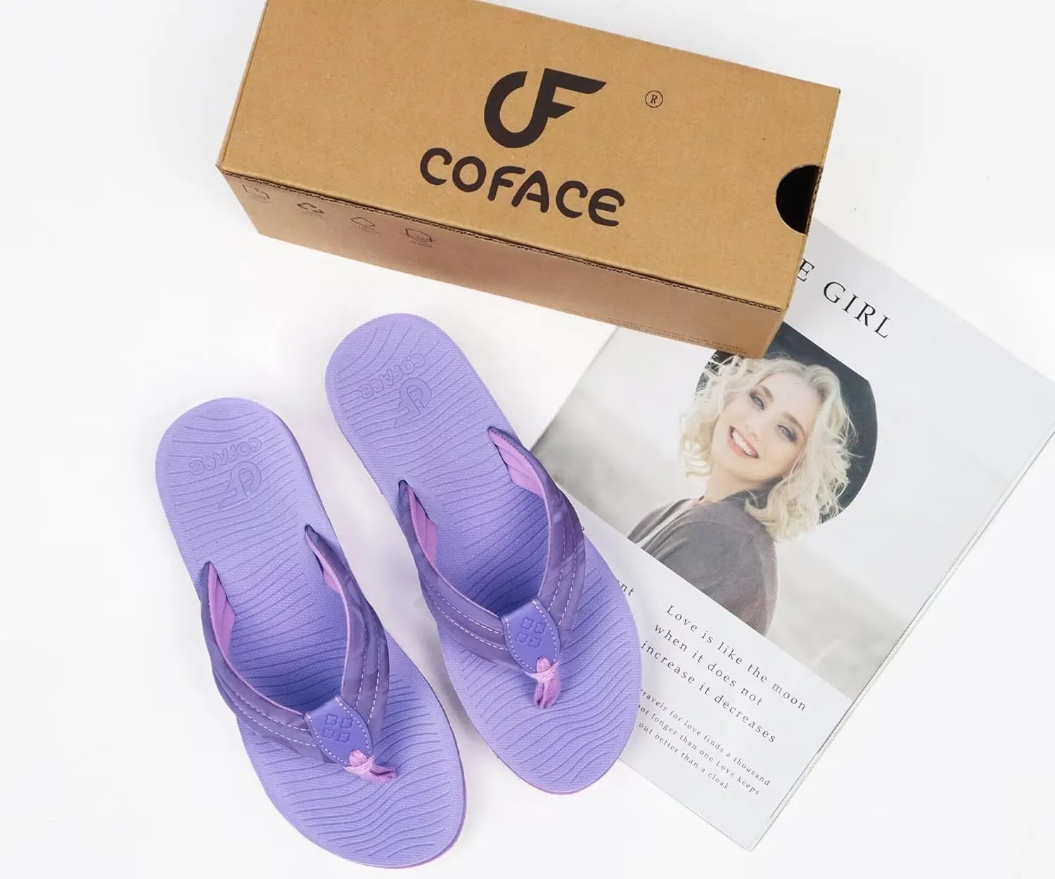 COFACE Womens Arch Support Flip Flops Yoga Mat Comfortable Thick Cushion Walking Thong Sandals Lightweight Slip On Summer Beach Slippers