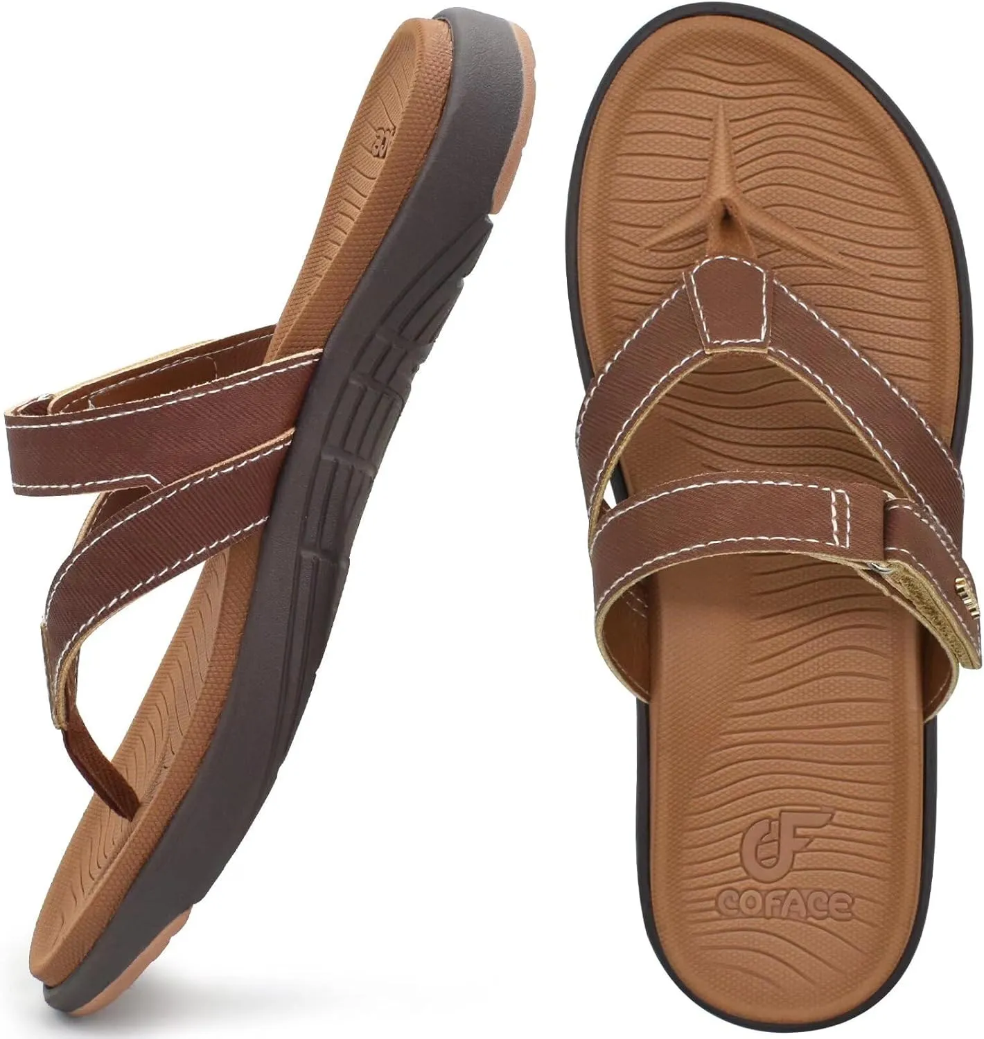 COFACE Womens Fashion Orthotic Flip Flops Ladies Slip On Lightweight Athletic Yoga Mat Cushion Thong Sandals With Comfortable Plantar Fasciitis Arch Support