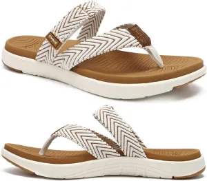 COFACE Womens Trendy Orthotic Flip Flops Lightweight Yoga Mat Thick Cushion Walking Thong Sandals Adjustable Slip On Slippers With Comfortable Plantar Fasciitis Arch Support