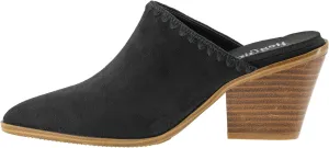 Corkys Footwear Sizzle Black Faux Suede 2.75-Inch Mules