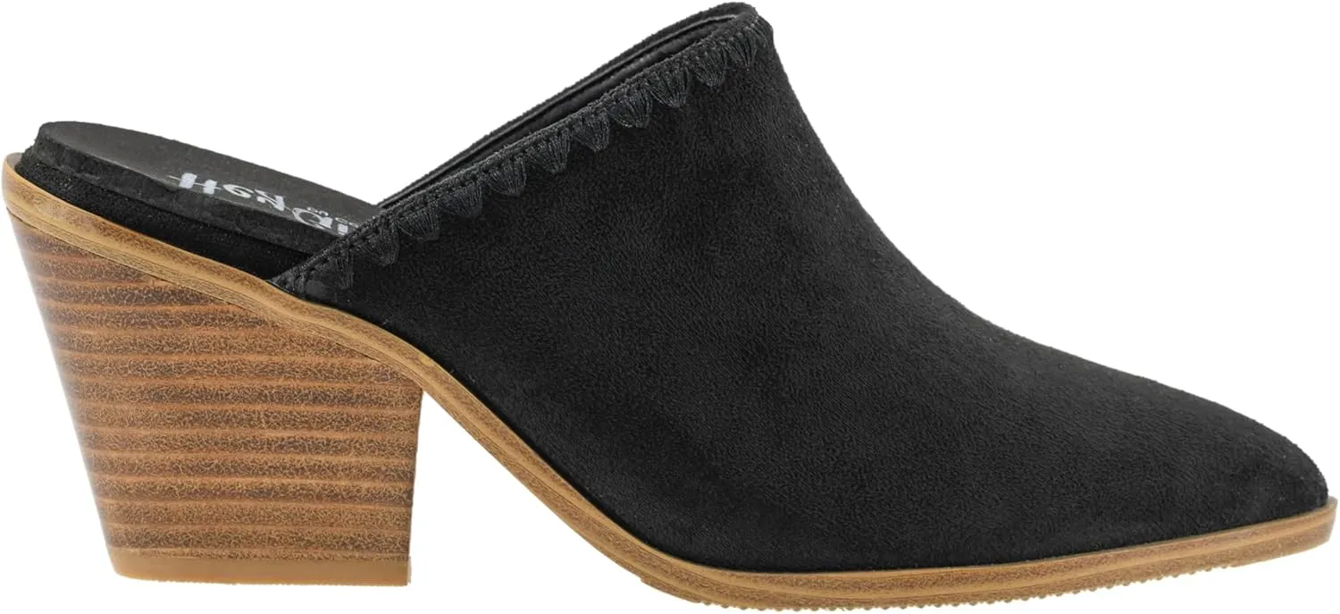 Corkys Footwear Sizzle Black Faux Suede 2.75-Inch Mules