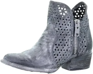 CORRAL Women's Grey Cutout Fashion Booties Round Toe Grey 10 M