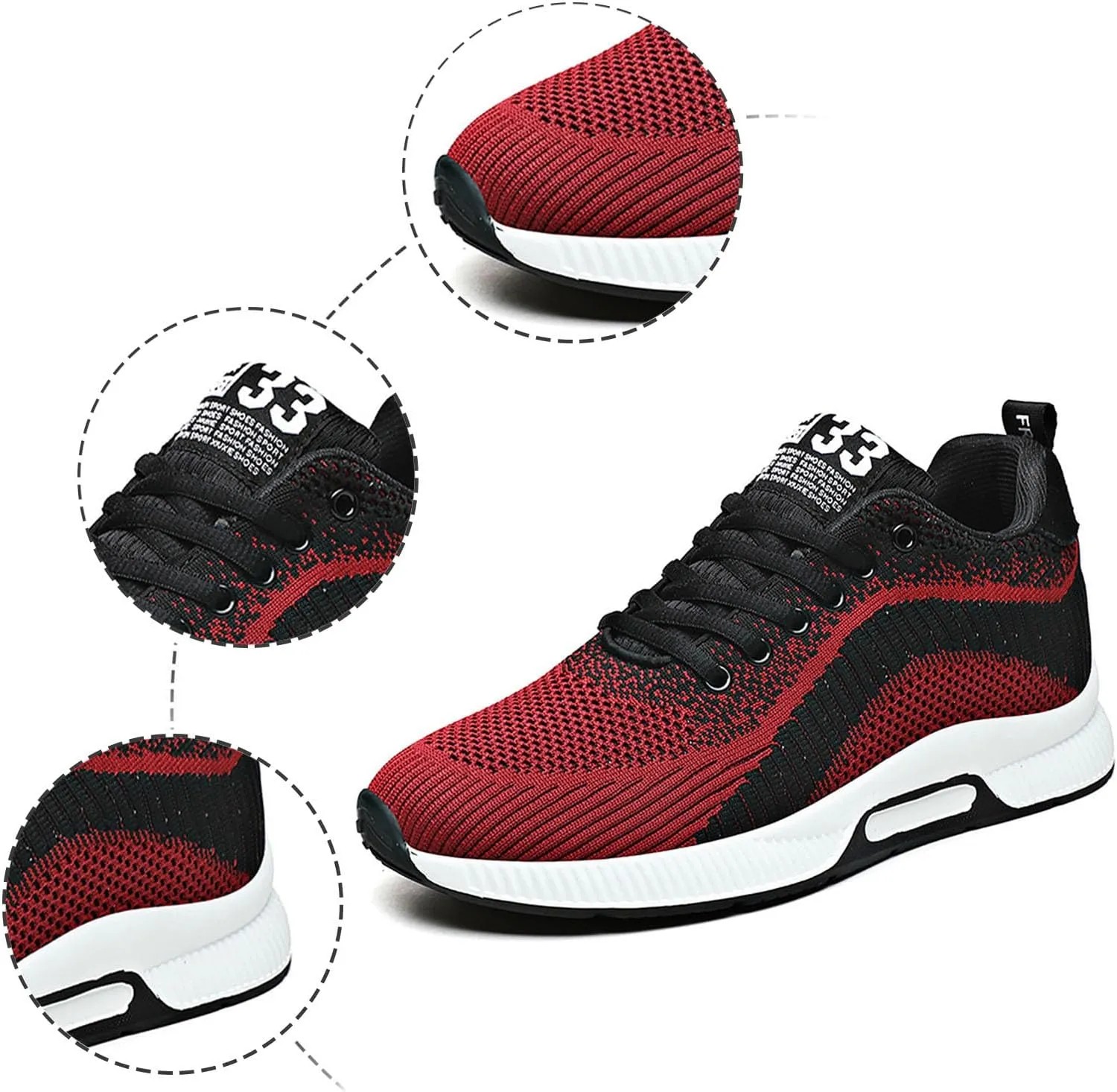 Couple Men's Elevator Shoes Men's Casual Mesh Trainers Lightweight Breathable Lace Up Sports Shoes Vintage Mens Sneaker