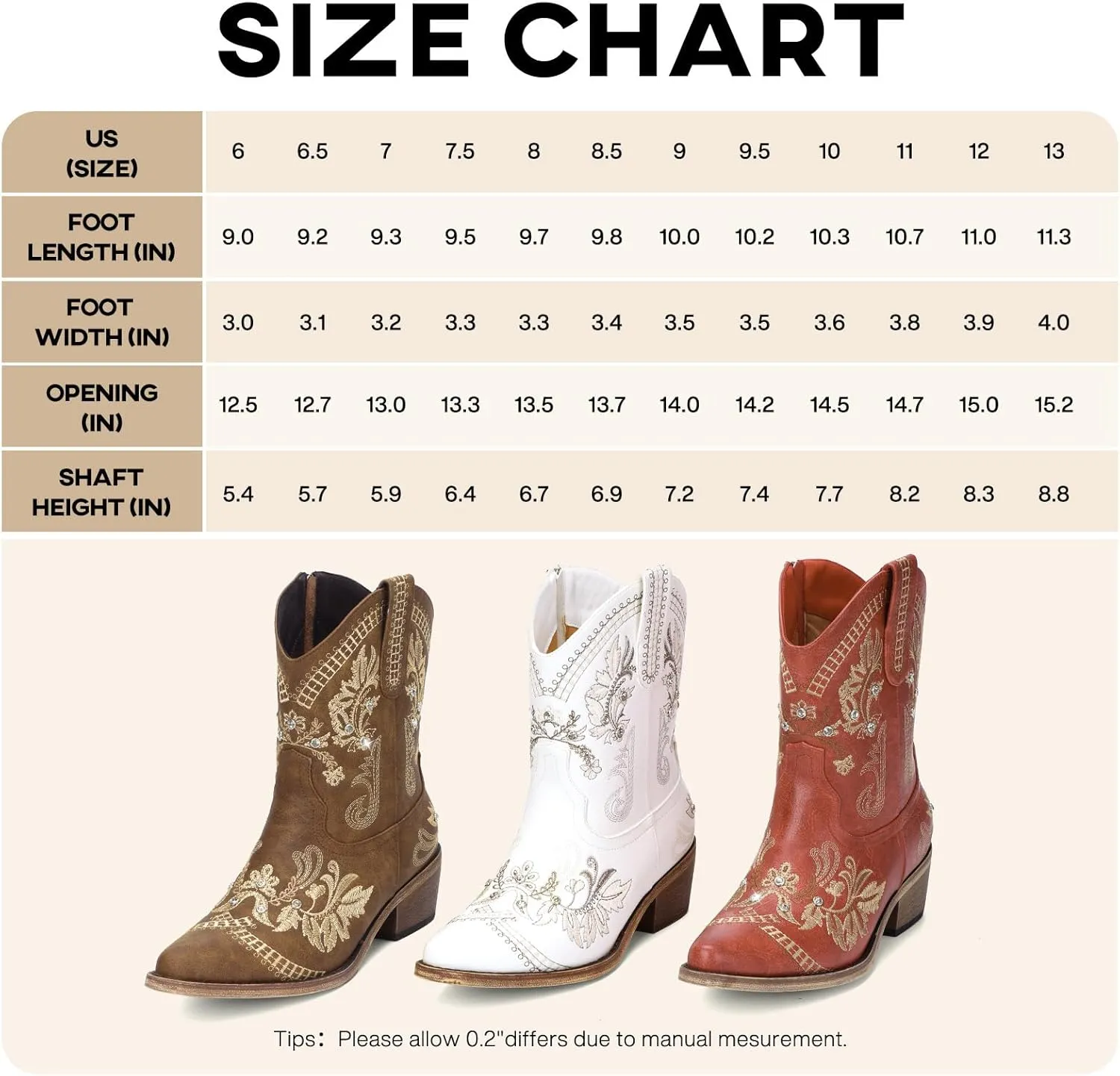 Cowboy Boots for Women - Western Embroidered Cowgirl Boots with Sparkly Rhinestone, Pointed Toe Chunky Heel Side Zipper Vintage Short Booties, Women's Ankle High Fashion Retro Country Booties