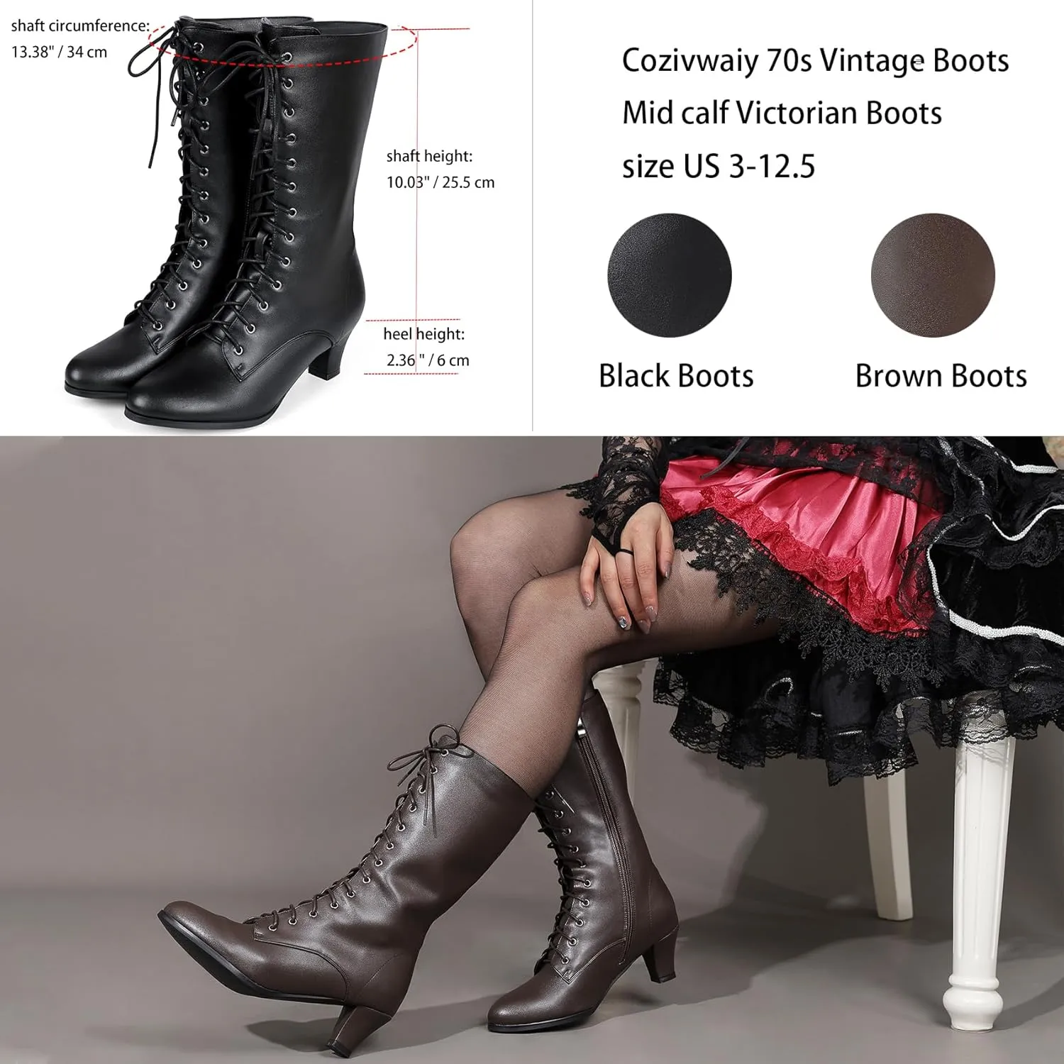 Cozivwaiy womens Victorian Boots