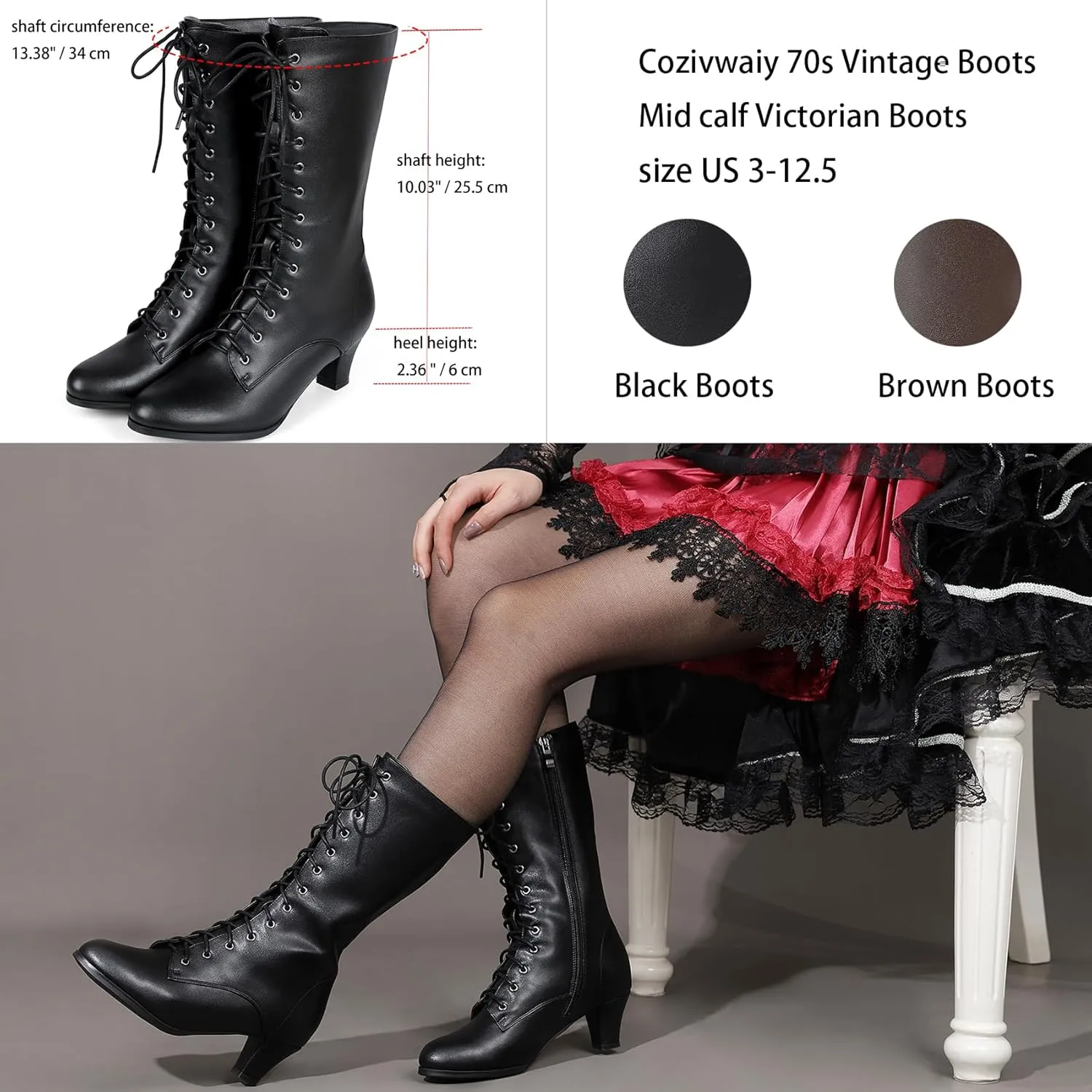 Cozivwaiy womens Victorian Boots