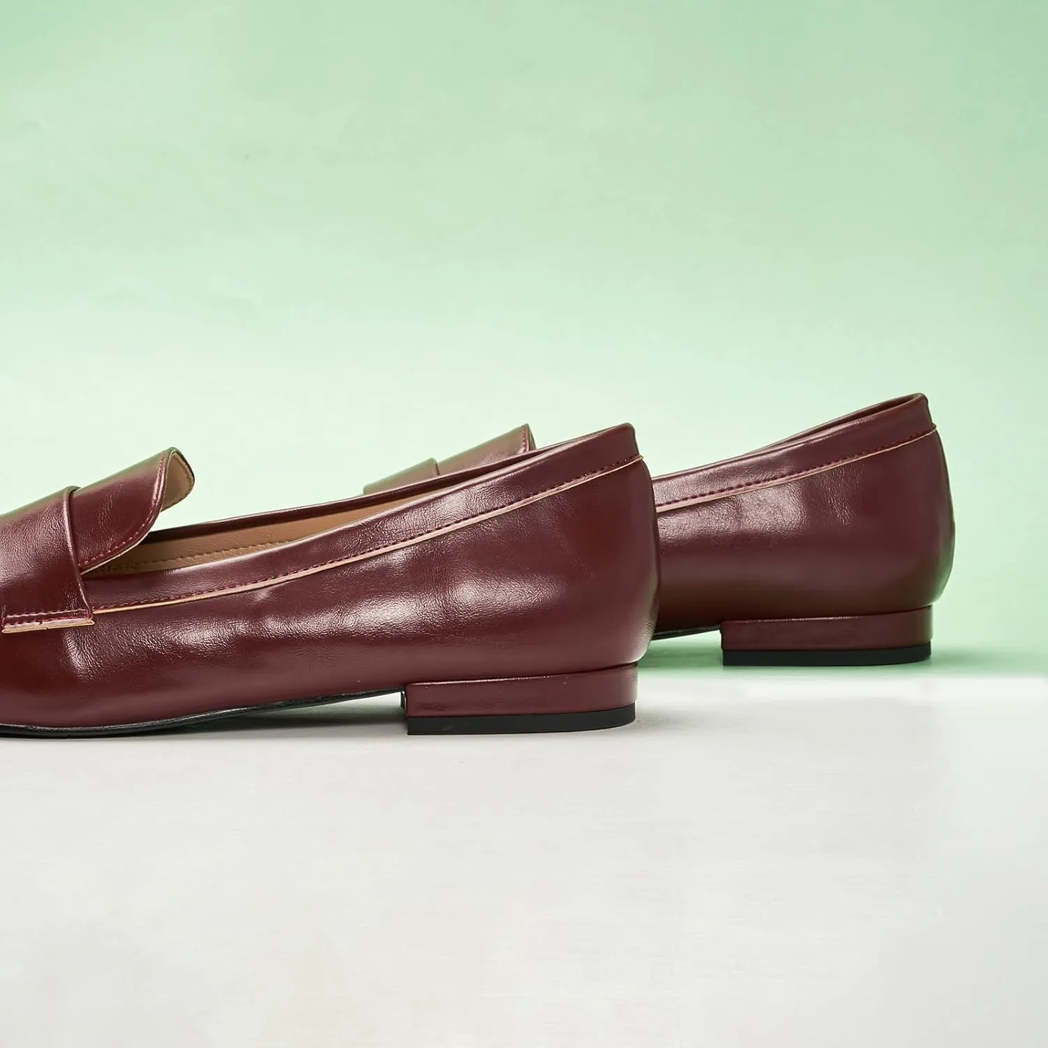 C.Paravano Loafers for Women, Slip-ons Penny Loafers Comfortable Dressy for Formal & Casual Wear, Square Toe Flats for Office