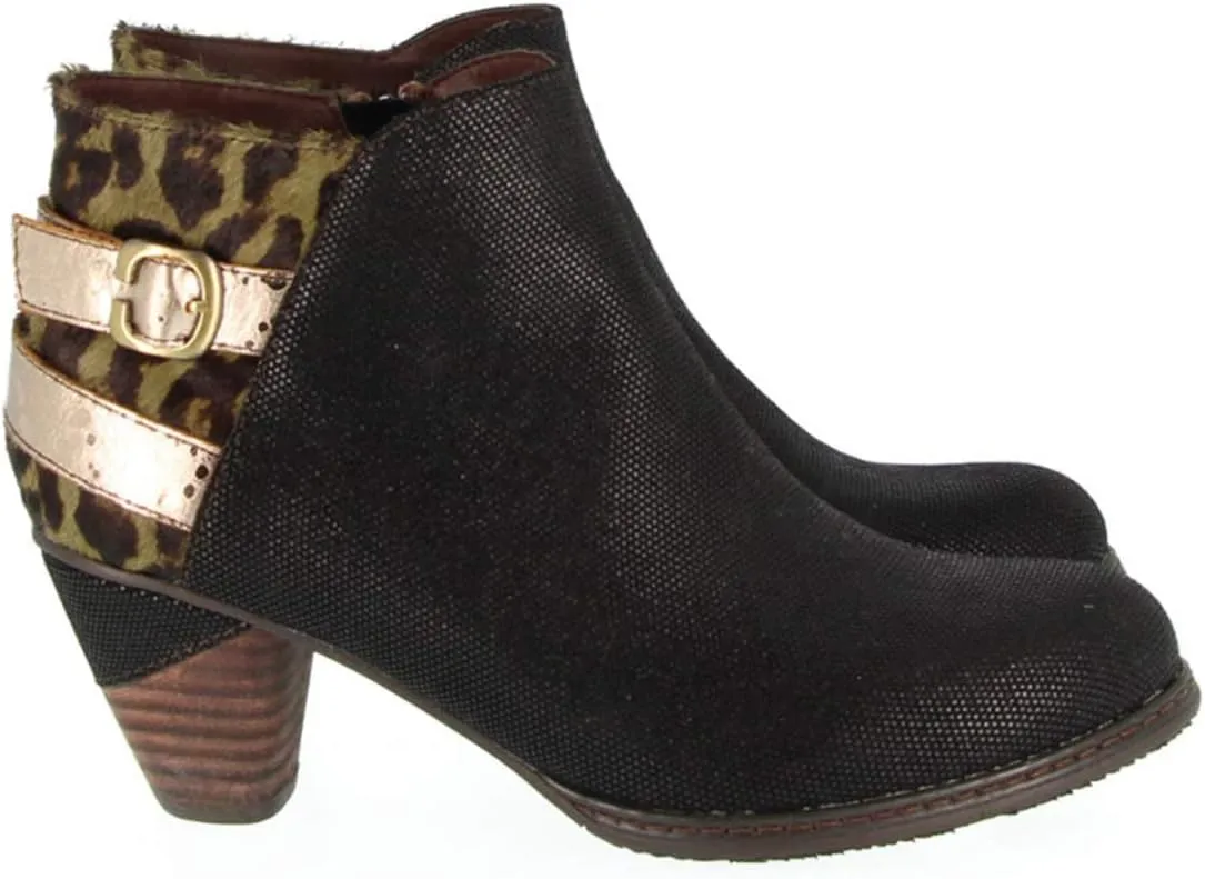 CrazycatZ Womens Block Heels Ankle Cowgirl Leather Boots Exotic Python Splicing Pattern colorful Bootie