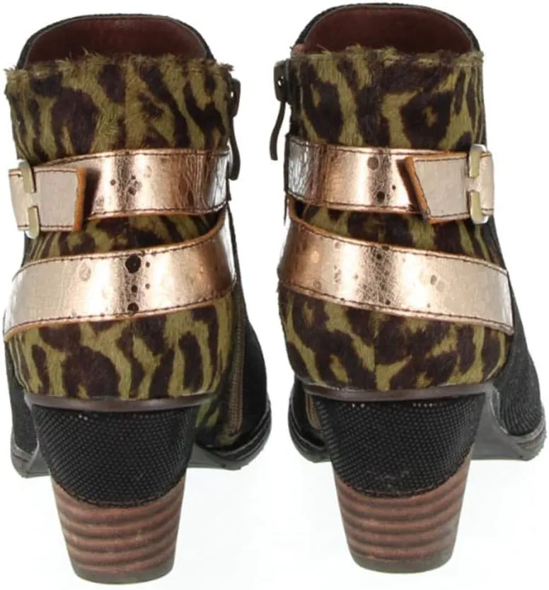 CrazycatZ Womens Block Heels Ankle Cowgirl Leather Boots Exotic Python Splicing Pattern colorful Bootie