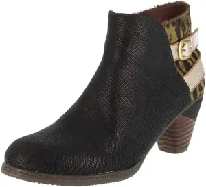 CrazycatZ Womens Block Heels Ankle Cowgirl Leather Boots Exotic Python Splicing Pattern colorful Bootie