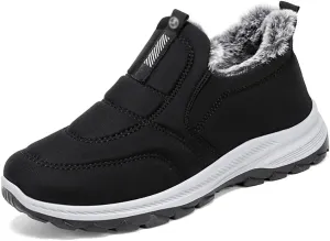Cubicbee Women's Winter Hiking Slip-on Sneakers High Top Thermal Sneakers Lightweight Outdoor Shoes Waterproof Thermal Fur Lined Booties