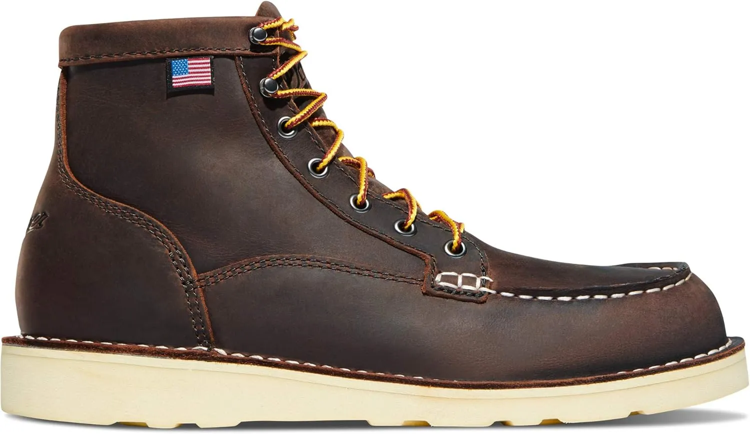 Danner 6” Bull Run Steel Toe Work Boots for Women - Oiled Full-Grain Leather Moc Toe Upper with Non Slip Wedge Outsole & Cushion Footbed, EH Resistant