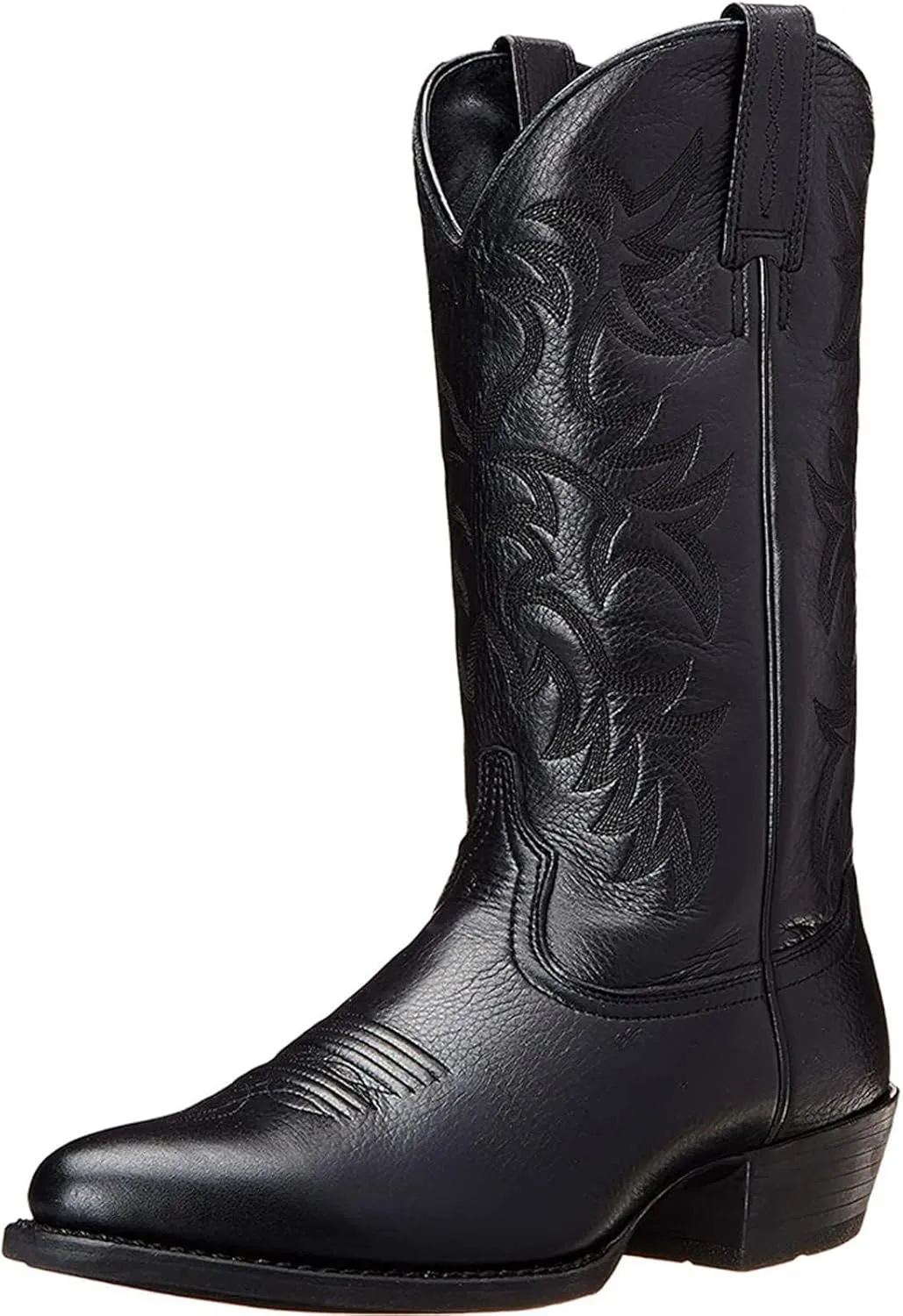 DAYINGJIA Cowboy Boots for Men Pointy Toe Western Boots Mid Calf Boots Men's Knee High Embroidered Chunky Heel Boot