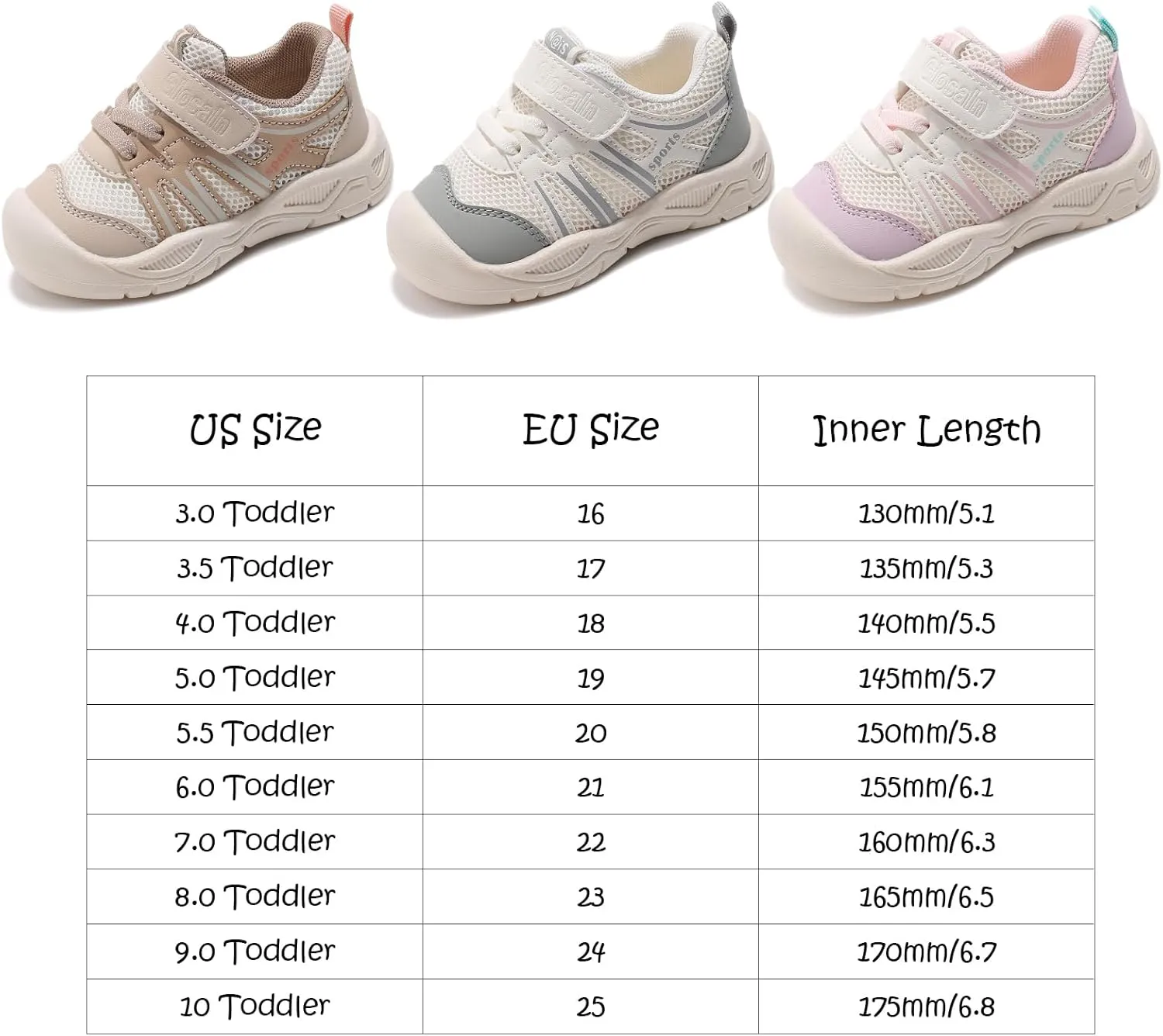 DEEKEY Toddler Boys Girls Tennis Barefoot Shoes Preschool Non Slip Lightweight Breathable First Walking Shoes Running Outdoor Shoes