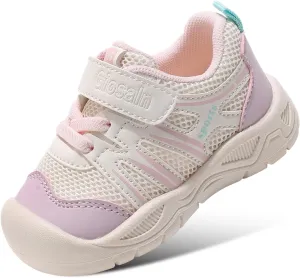 DEEKEY Toddler Boys Girls Tennis Barefoot Shoes Preschool Non Slip Lightweight Breathable First Walking Shoes Running Outdoor Shoes