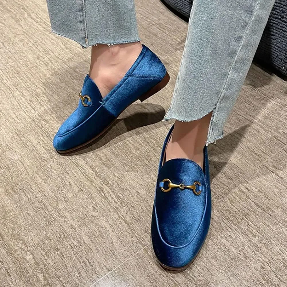 Divanne Loafers for Women, Womens Loafer Flats Gold Chain Penny Loafers Slip On Fur Loafer Mules