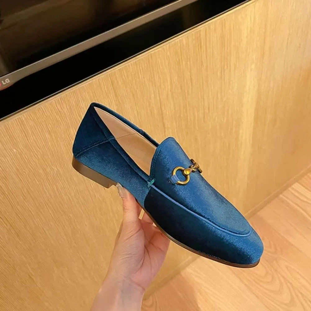 Divanne Loafers for Women, Womens Loafer Flats Gold Chain Penny Loafers Slip On Fur Loafer Mules