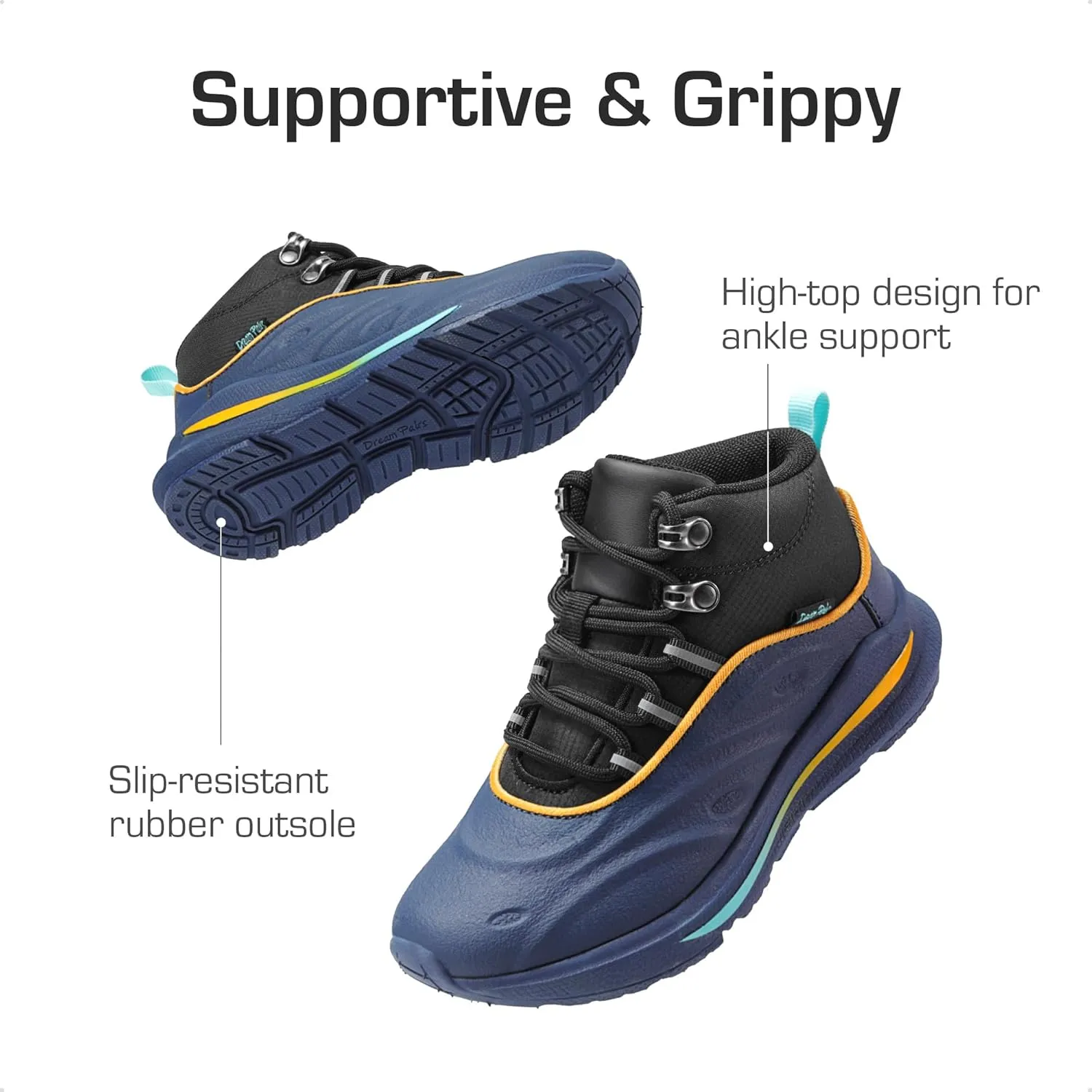 DREAM PAIRS Boys Girls Boots Kids High Top Sneakers Shoes Outdoor Hiking DuraPlay Lace Up Shoes for Little/Big Kid
