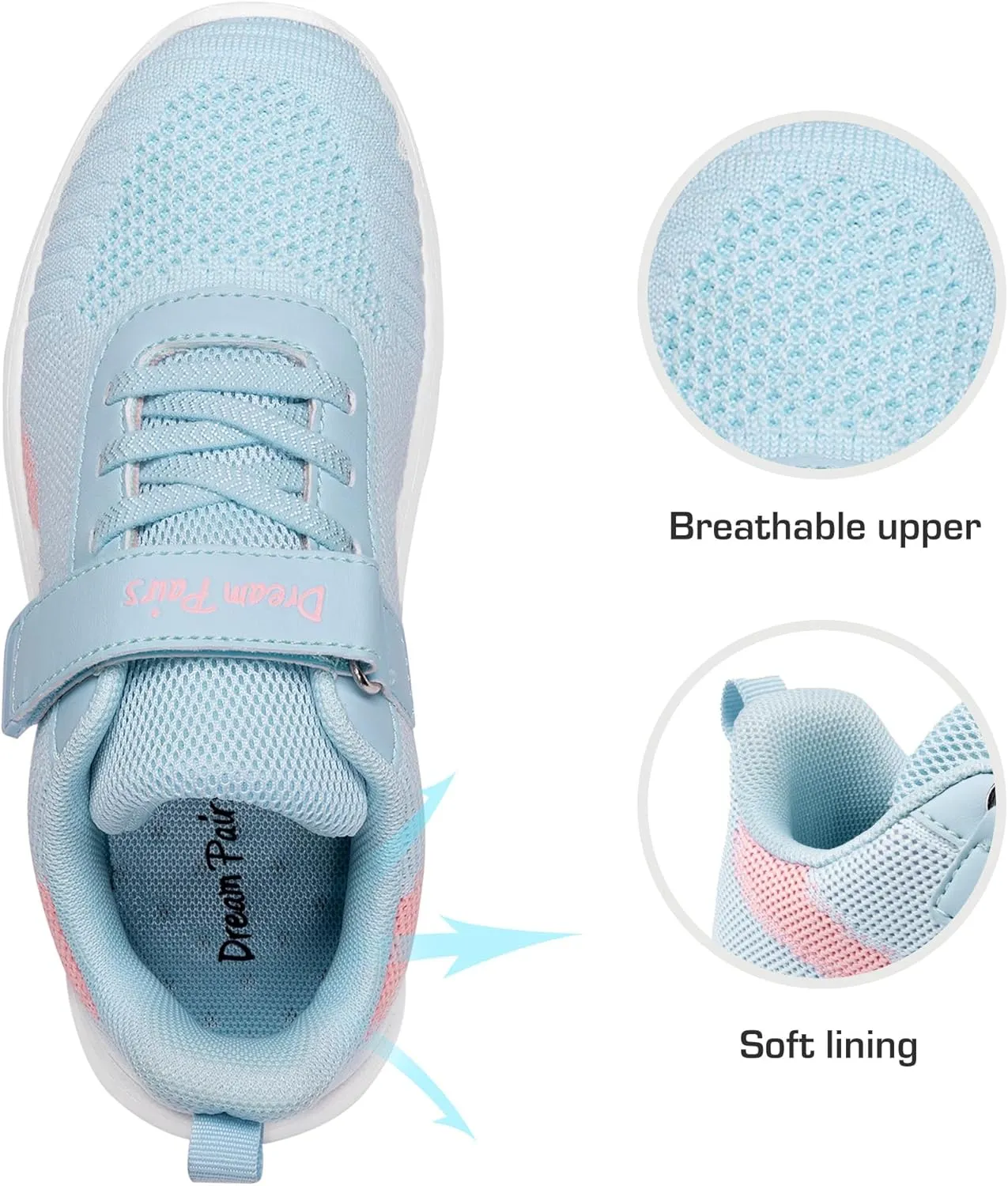 DREAM PAIRS Boys Girls Shoes Kids Tennis EZ-Ons MagicZips Athletic Running Walking Barefoot Zero Drop Sneakers