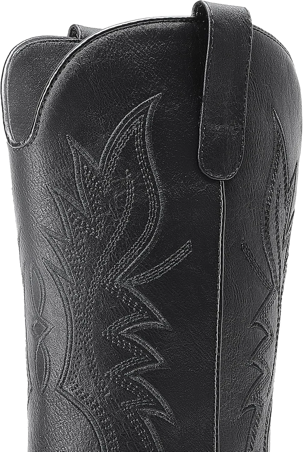 DREAM PAIRS Cowboy Boots for Women Cowgirl Western Mid Calf Boots Square Toe Embroidered Stitched Low Chunky Heel Pull On Fashion Boots
