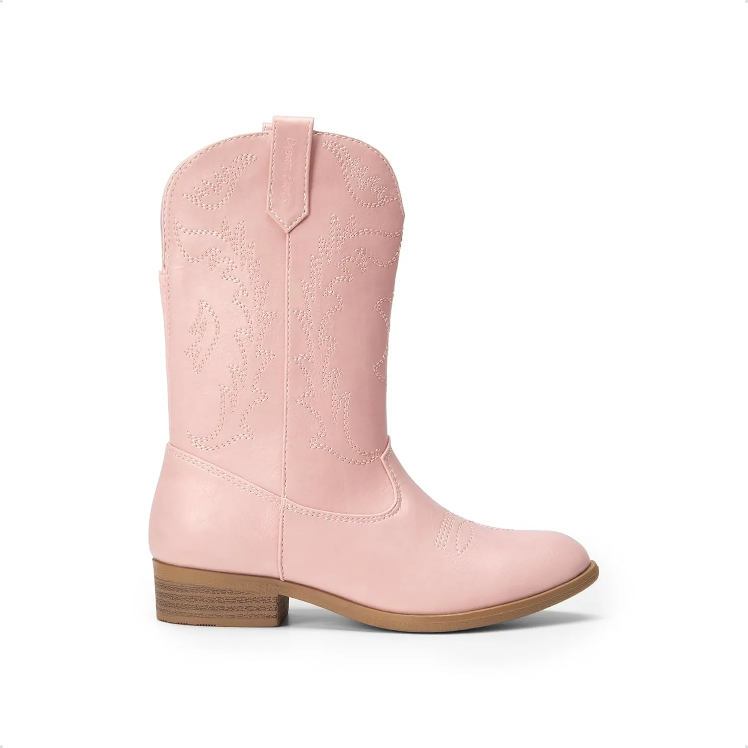 DREAM PAIRS Cowgirl Cowboy Western Boots Girls Mid Calf Riding Shoes Little Kid/Big Kid