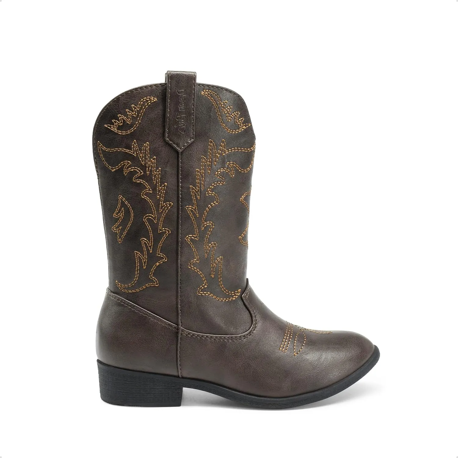 DREAM PAIRS Cowgirl Cowboy Western Boots Girls Mid Calf Riding Shoes Little Kid/Big Kid