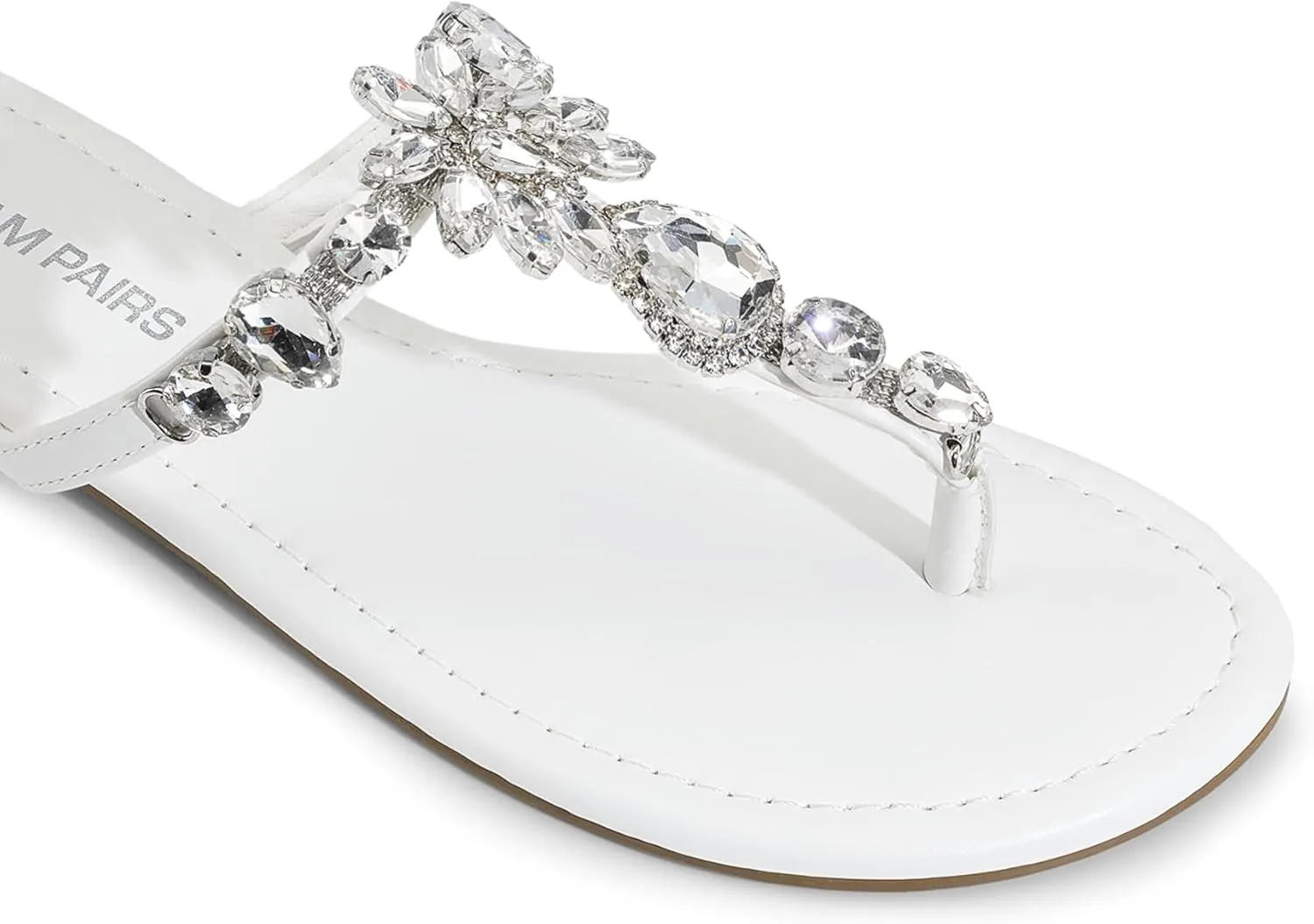 DREAM PAIRS Flip Flops for Women Dressy Rhinestone T-Strap Thong Sandals for Summers Dress Beach
