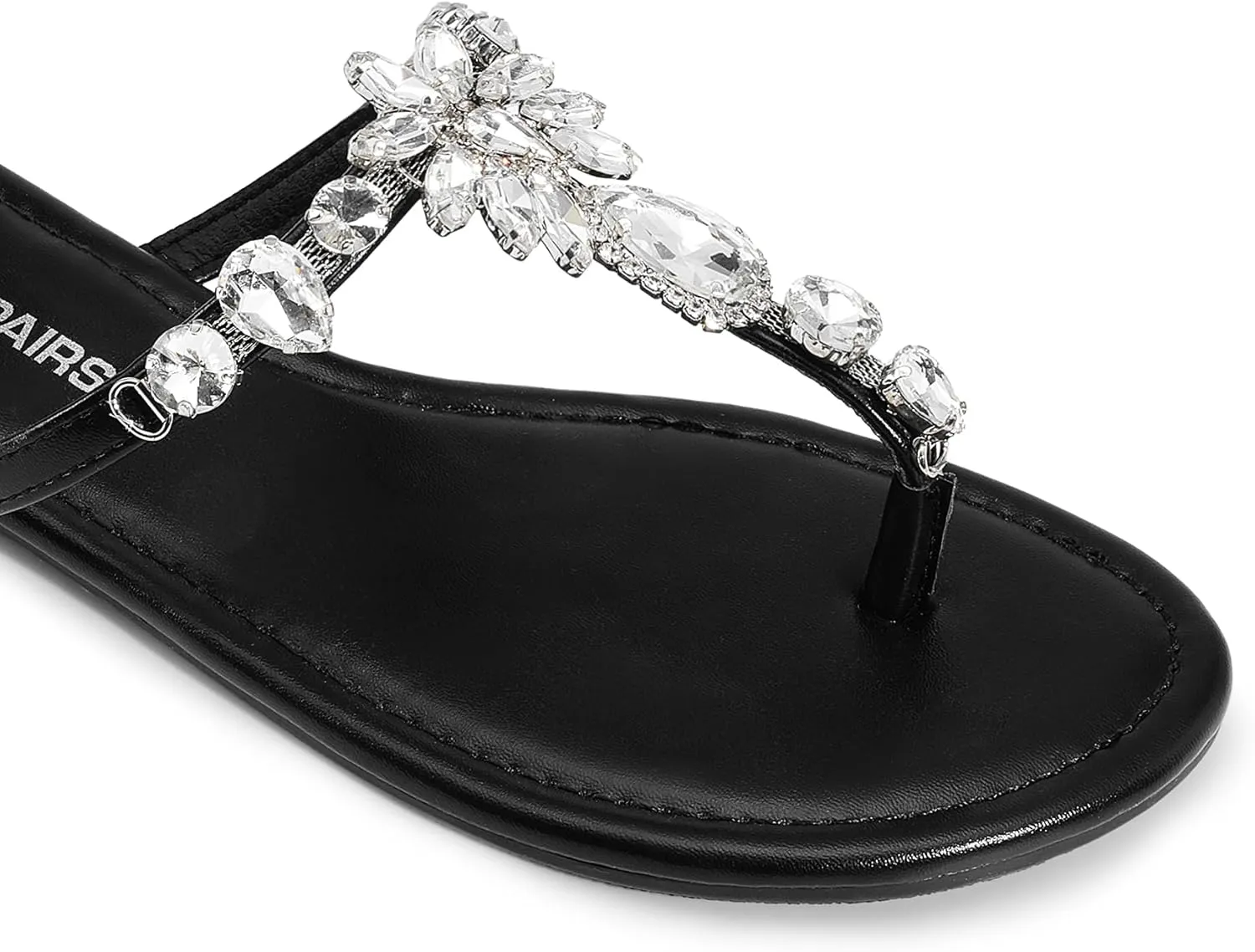 DREAM PAIRS Flip Flops for Women Dressy Rhinestone T-Strap Thong Sandals for Summers Dress Beach