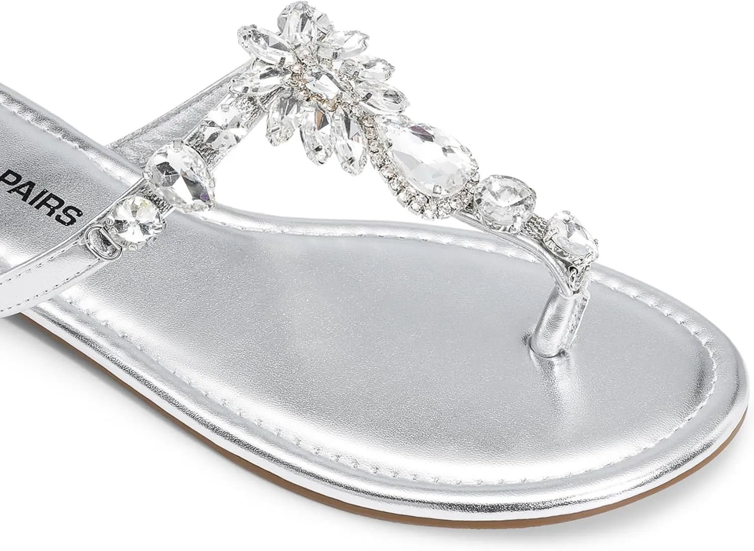 DREAM PAIRS Flip Flops for Women Dressy Rhinestone T-Strap Thong Sandals for Summers Dress Beach