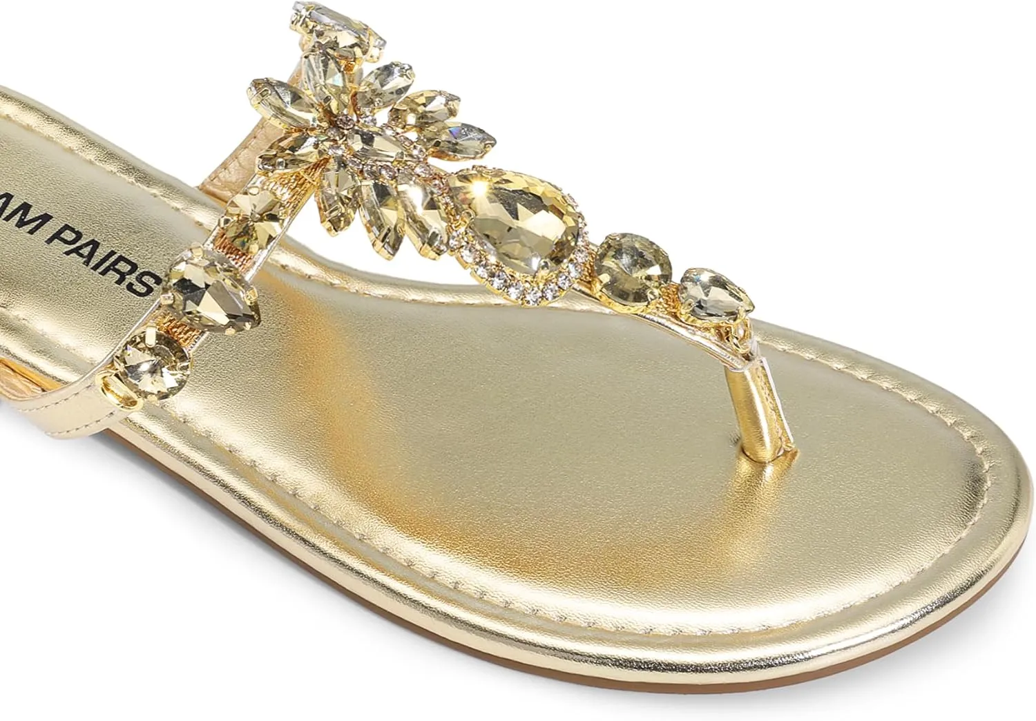DREAM PAIRS Flip Flops for Women Dressy Rhinestone T-Strap Thong Sandals for Summers Dress Beach