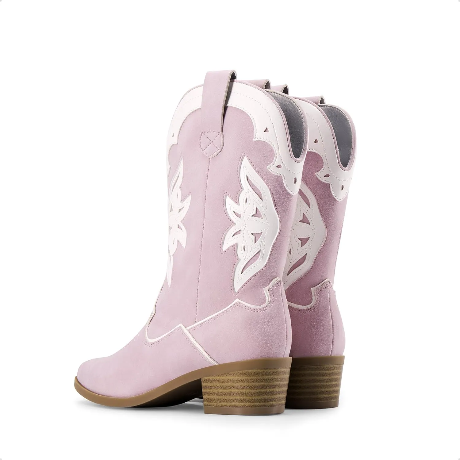 DREAM PAIRS Girls Cowgirl Cowboy Boots Western Fashion Mid Calf Boots