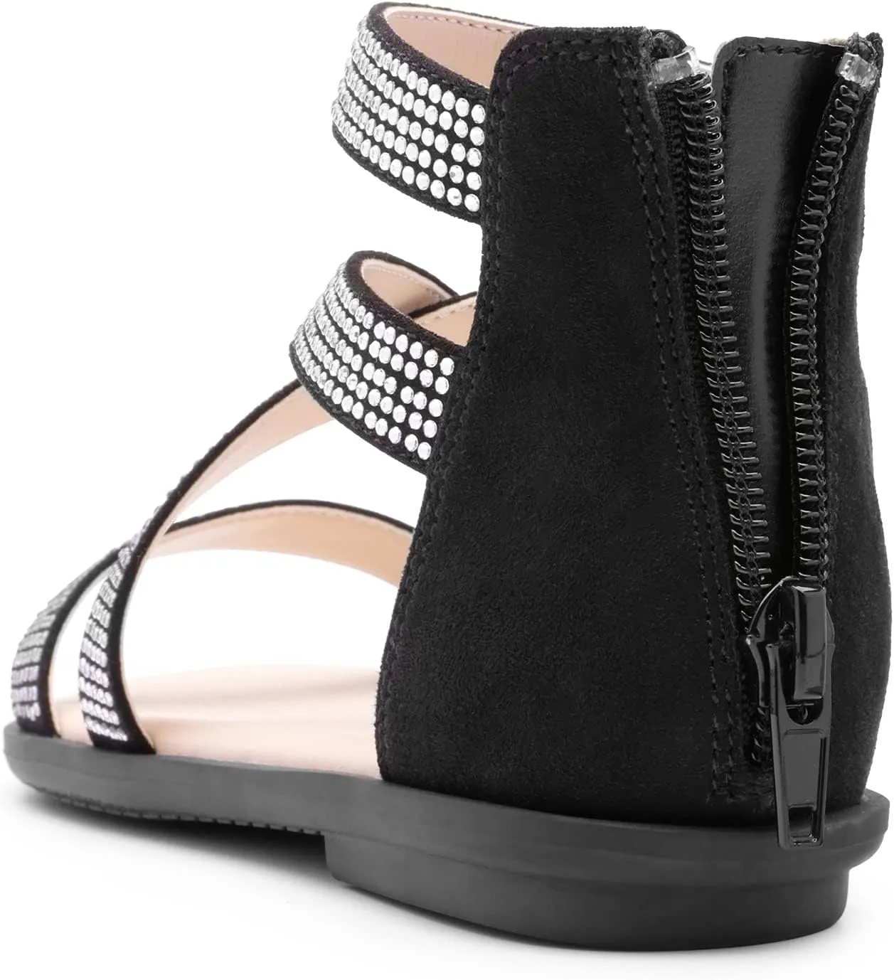DREAM PAIRS Girls Gladiator Sandals with Zipper Strappy Sandals Toddler/Little Kid/Big Kid