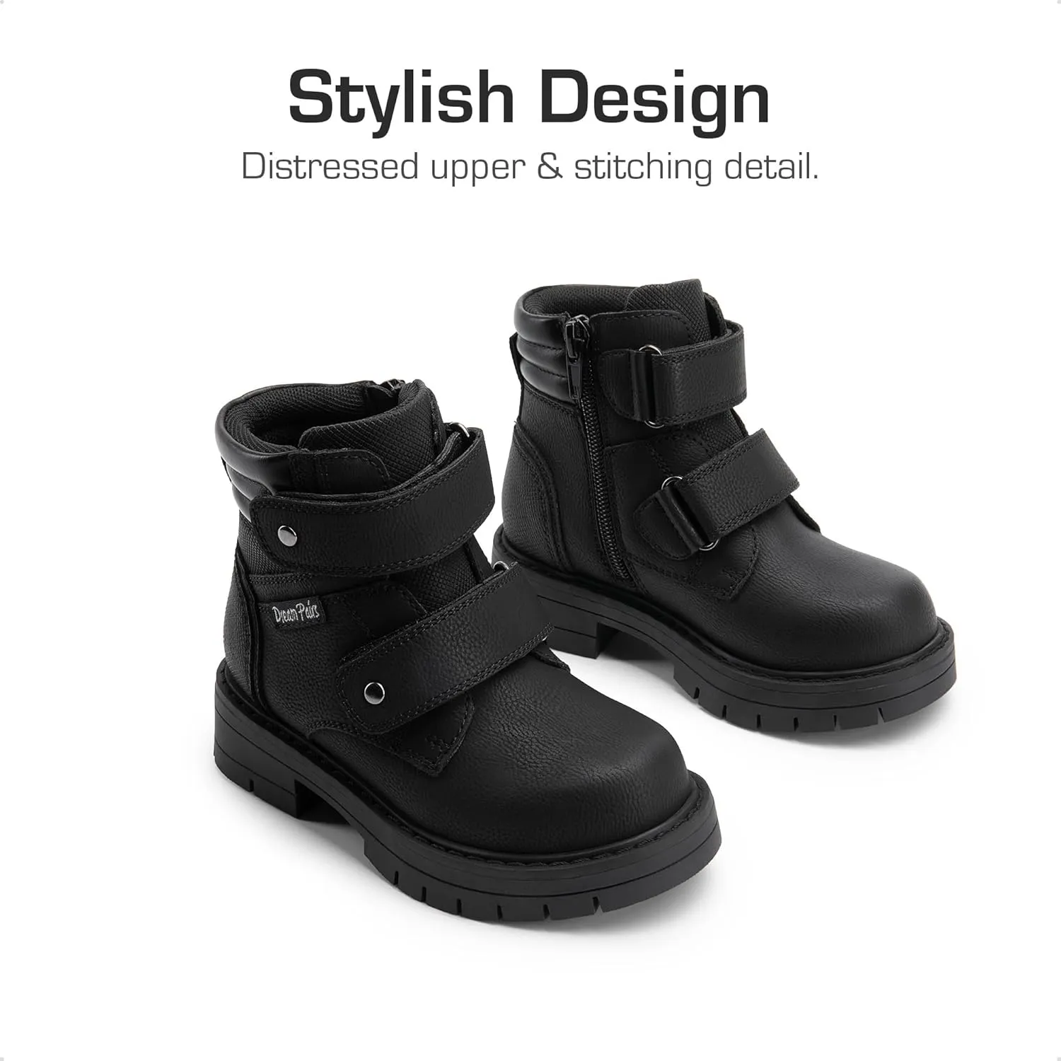 DREAM PAIRS Kids Ankle Boots Boys Girls Fashion Booties with Hook and Loop (Toddler/Little Kid)