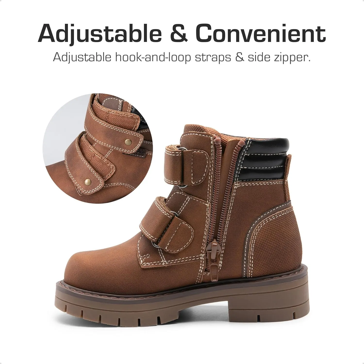 DREAM PAIRS Kids Ankle Boots Boys Girls Fashion Booties with Hook and Loop (Toddler/Little Kid)