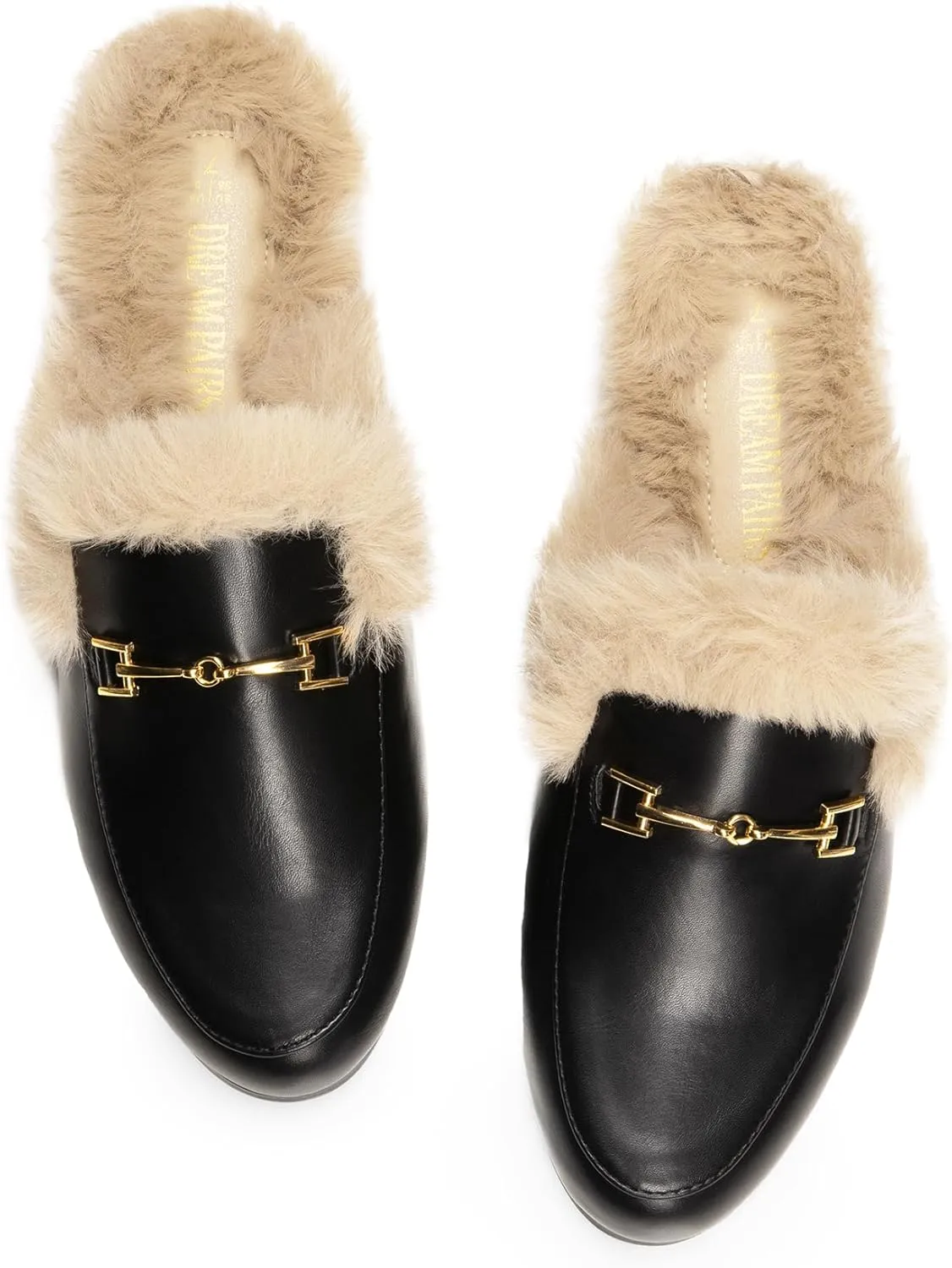 DREAM PAIRS Mules for Women Flats Comfortable Buckle Mules Slip on Slides Backless Loafers Shoes