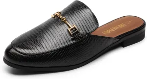 DREAM PAIRS Mules for Women Flats Comfortable Buckle Mules Slip on Slides Backless Loafers Shoes